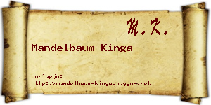 Mandelbaum Kinga névjegykártya